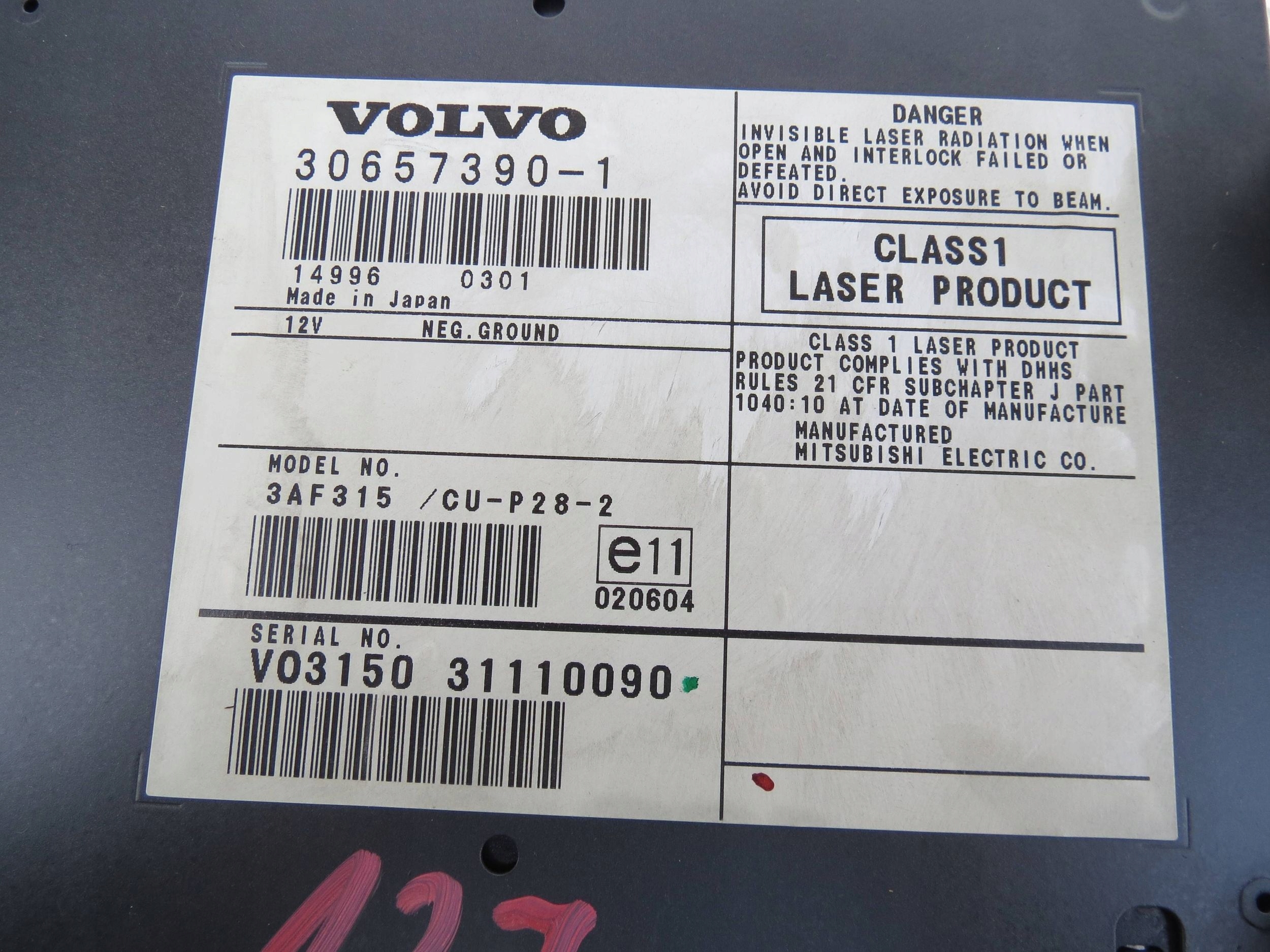 player ODTWARZACZ PLYT CD VOLVO XC90 306573901