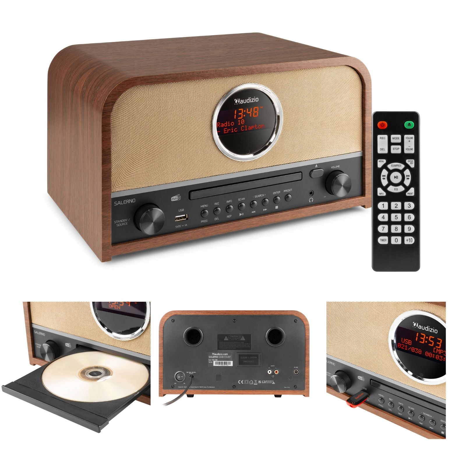 Retro Radio Dab+/fm domowe z odtwarzaczem CD Bt