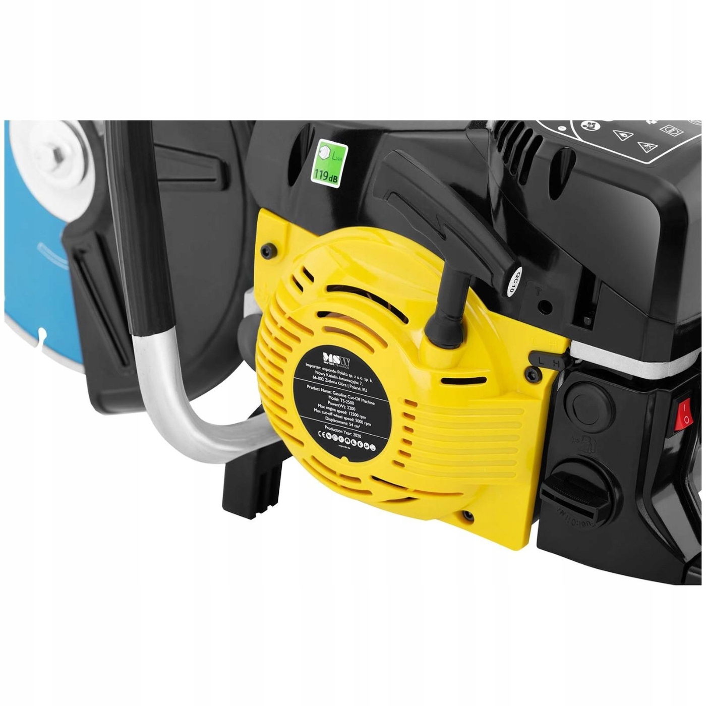 Przecinarka spalinowa 3,4 KM 300 mm MSW TS-2500 Zasilanie spalinowe