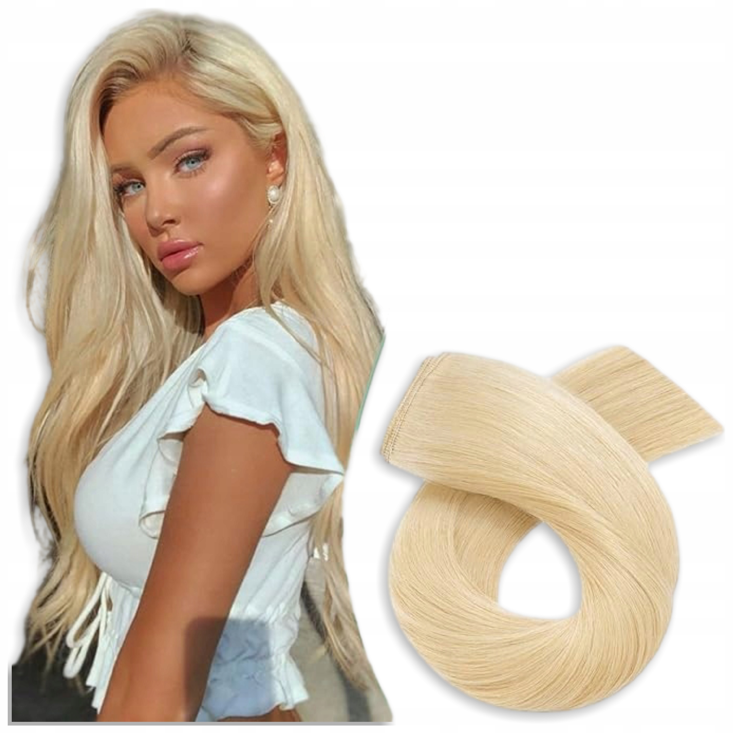 Blond #613 Příčesek Do Vlasů Přírodní Na Jedno Pramen 20 CM Délka 24 CM #99