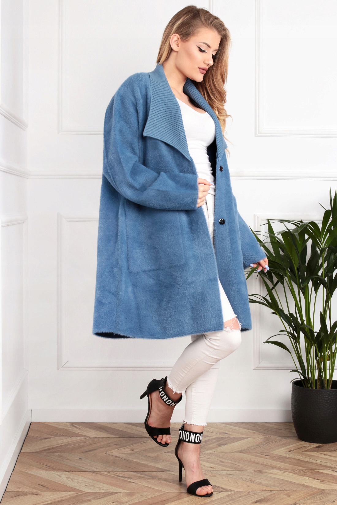 PŁASZCZ ALPAKA WIĄZANIE KOLORY 2043 Rozmiar uniwersalny