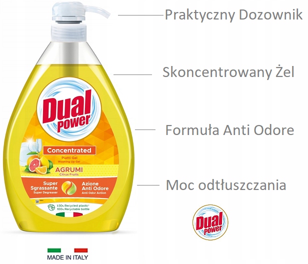 

Dual Power Patti Gel do naczyń 1L Owoce Cytrusowe