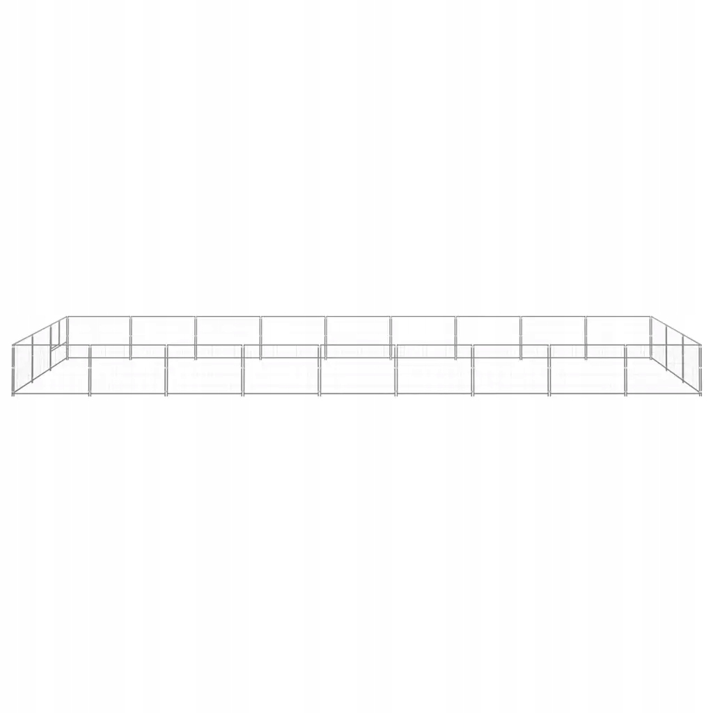 Levně vidaXL Kotec pro psa, stříbrná, 27 m², ocelová