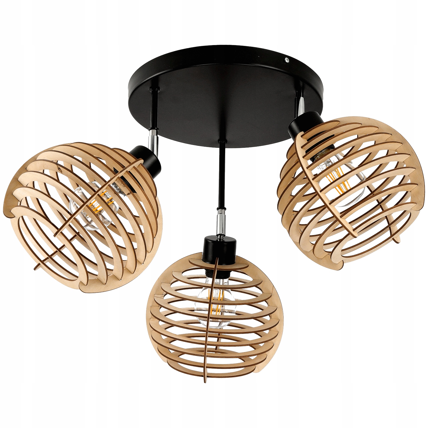 Lampa stropní svítidlo lustr pohyblivý strop 3 Dřevo sféra