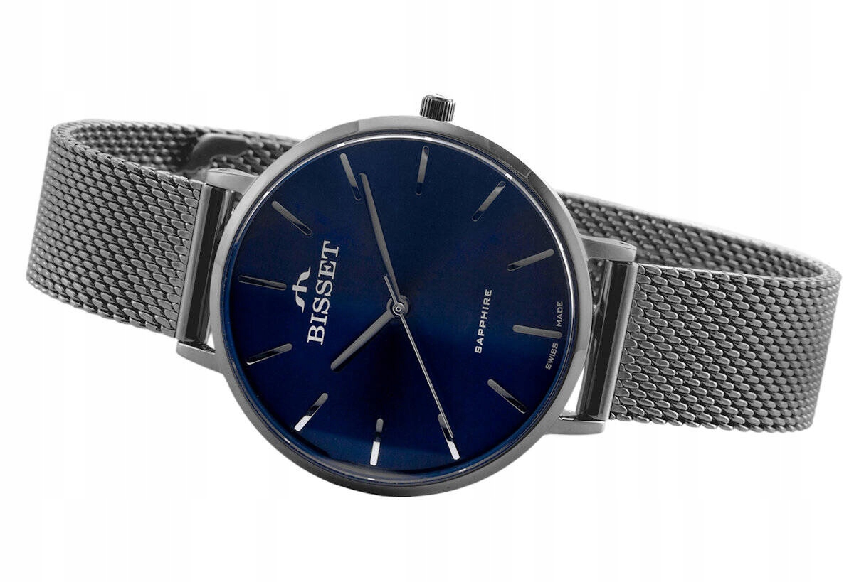 Elegantní Dámské Bižuterní Švýcarské Hodinky Bisset BSBF32 Grafitové