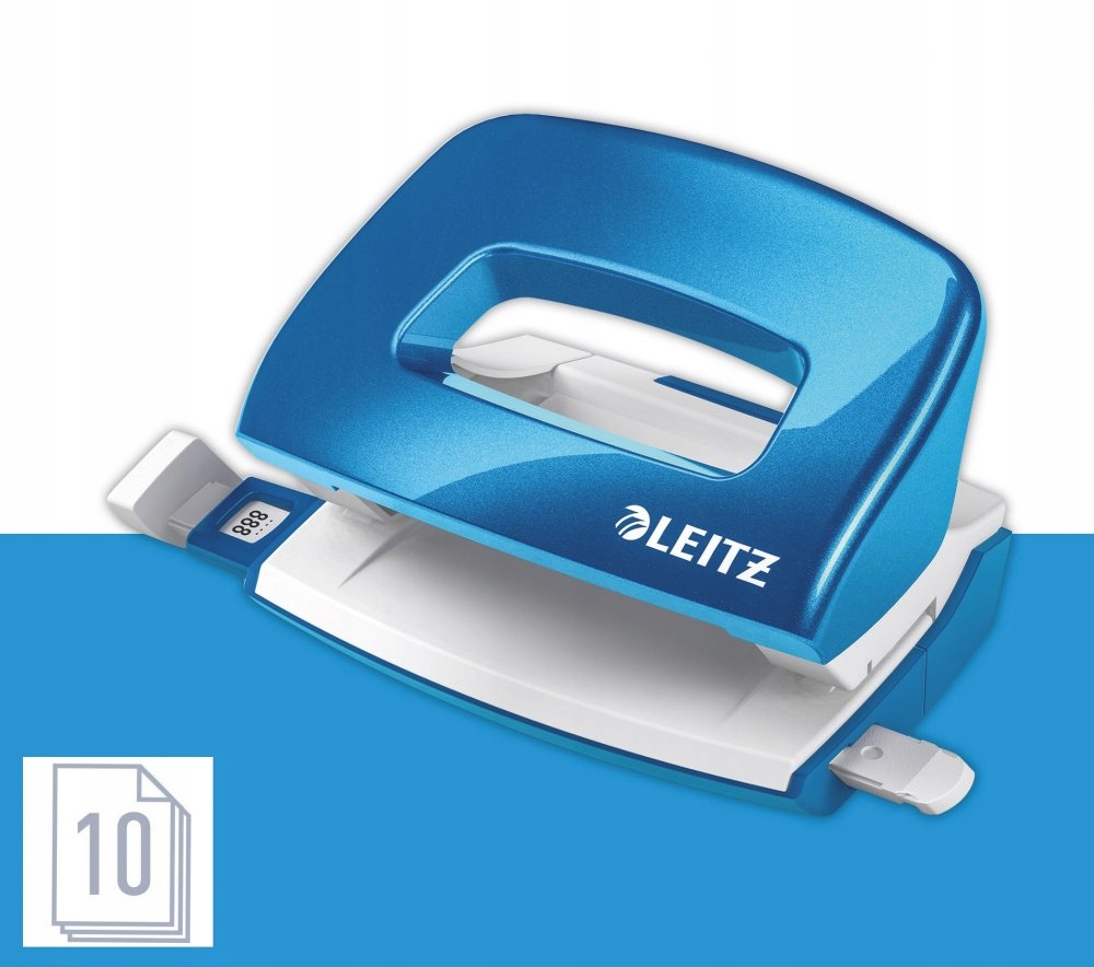 Dziurkacz Mini Leitz Wow do 10 kartek metaliczny niebieski Marka Leitz