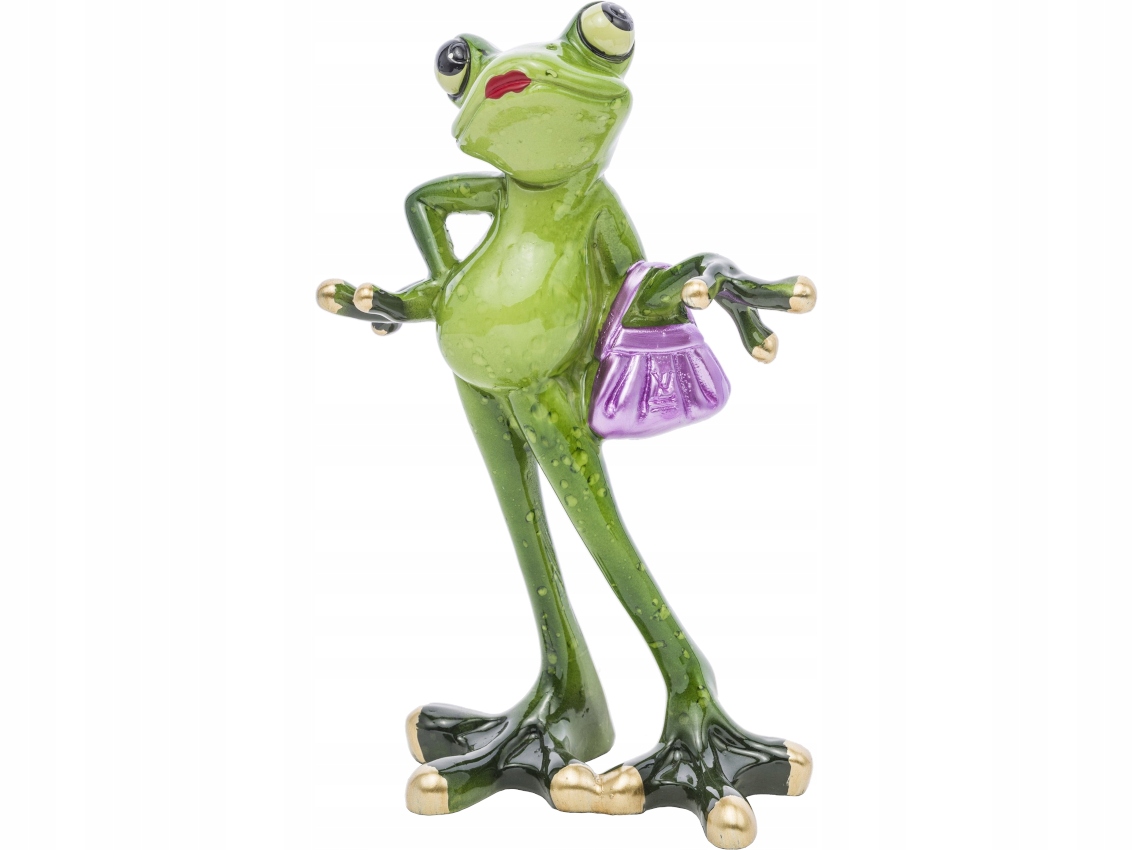 

Ozdobna Figurka Żaba z torebką