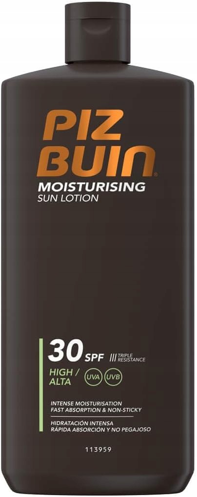Piz Buin Mléko na opalování Spf 30 Hydratační, Voděodolné Obličej Tělo 400 ml