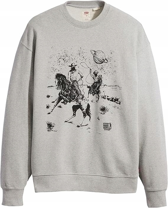 Pánská mikina Levi's Graphic 38712-0262 Space Cowboy šedá bavlněná XL