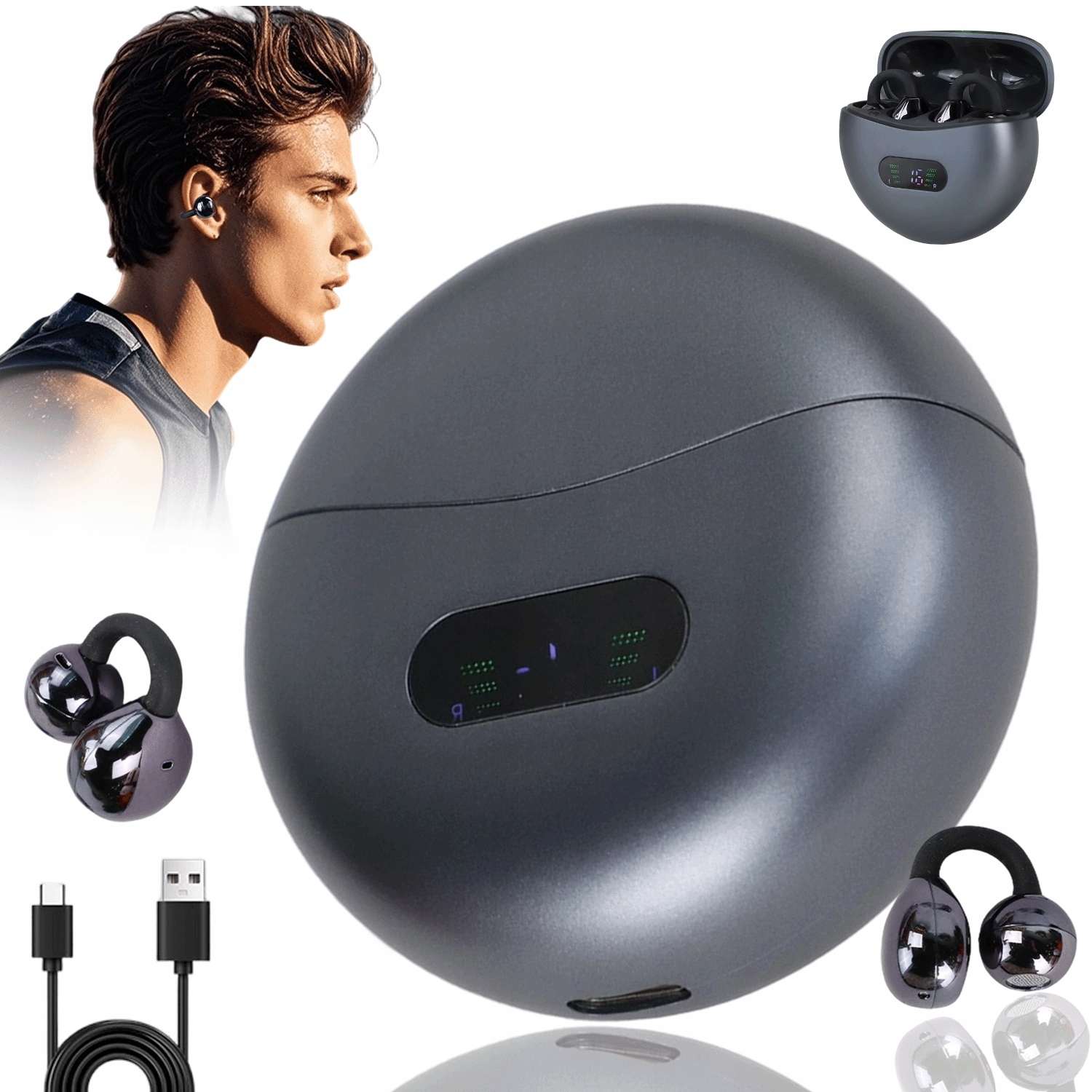 Sluchátka M79 Ai Překladatel 139 Jazyků Nabíjení 1-2H Design Ear Clip