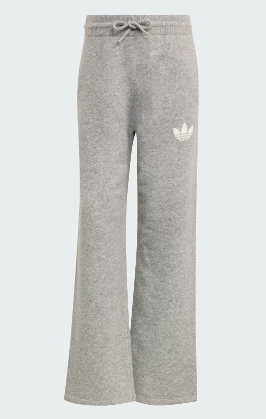 Dámské kalhoty adidas KF2534 Šedé úpletové tepláky Velur/vlna velikost L