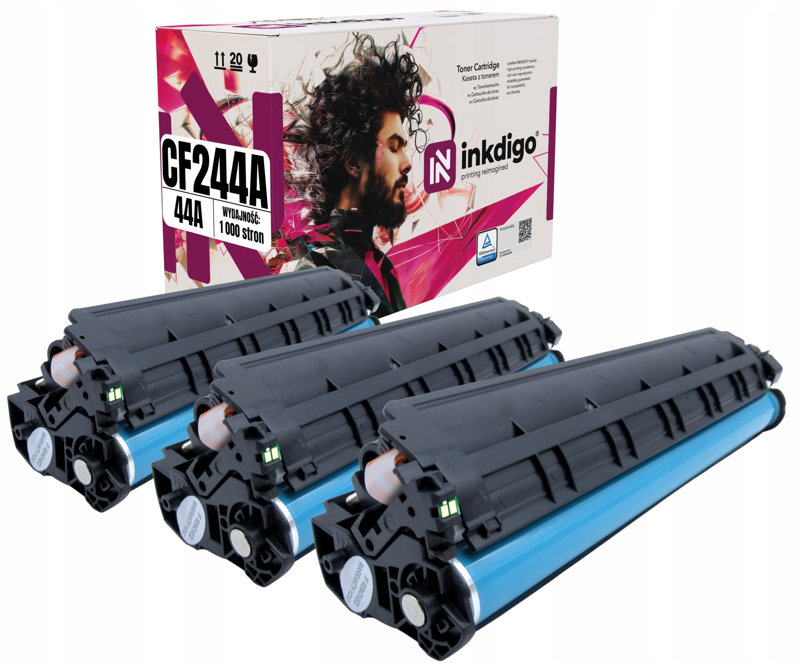 Zestaw 3x Tonery do Hp Laserjet M15W CF244A XXL Czip 3000 Wydruków