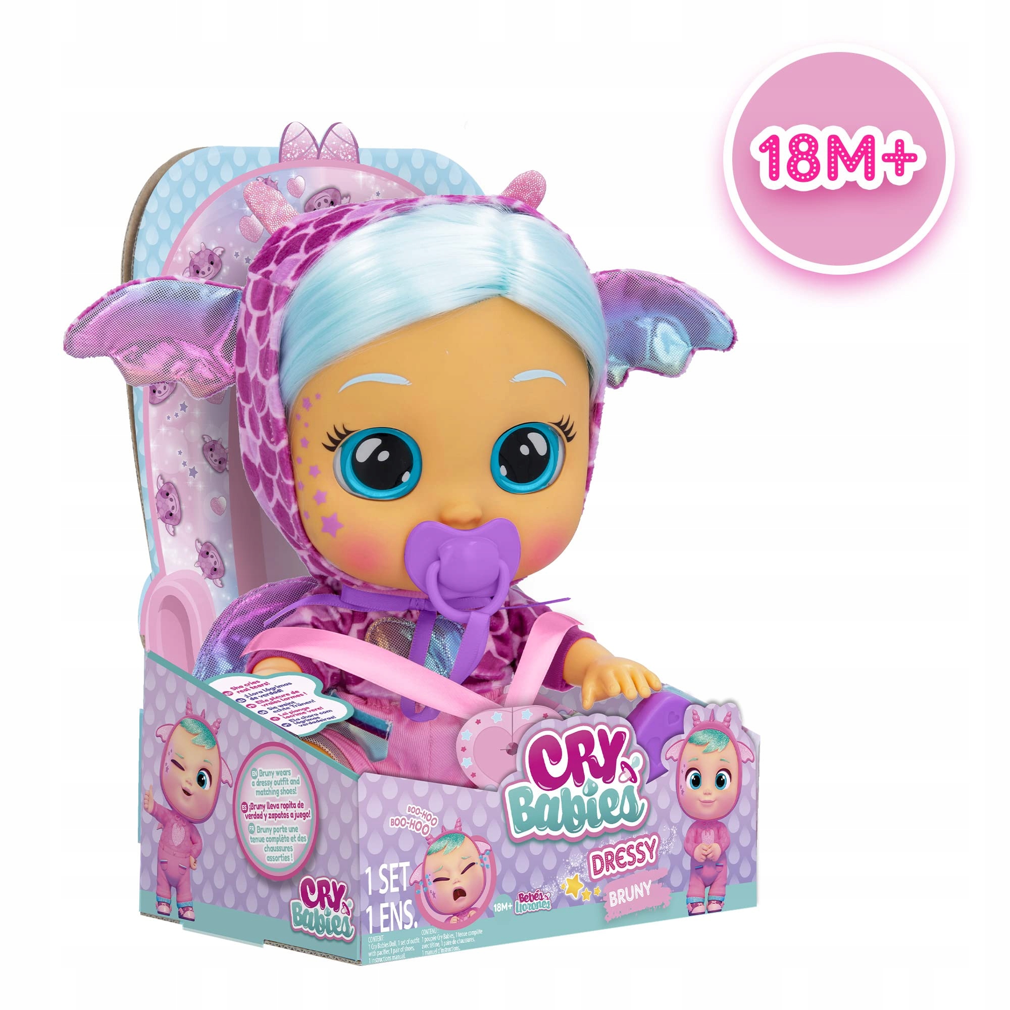 CRY BABIES DRESSY BRUNY LALKA PŁACZĄCA FANTASY Minimalny wiek dziecka 18