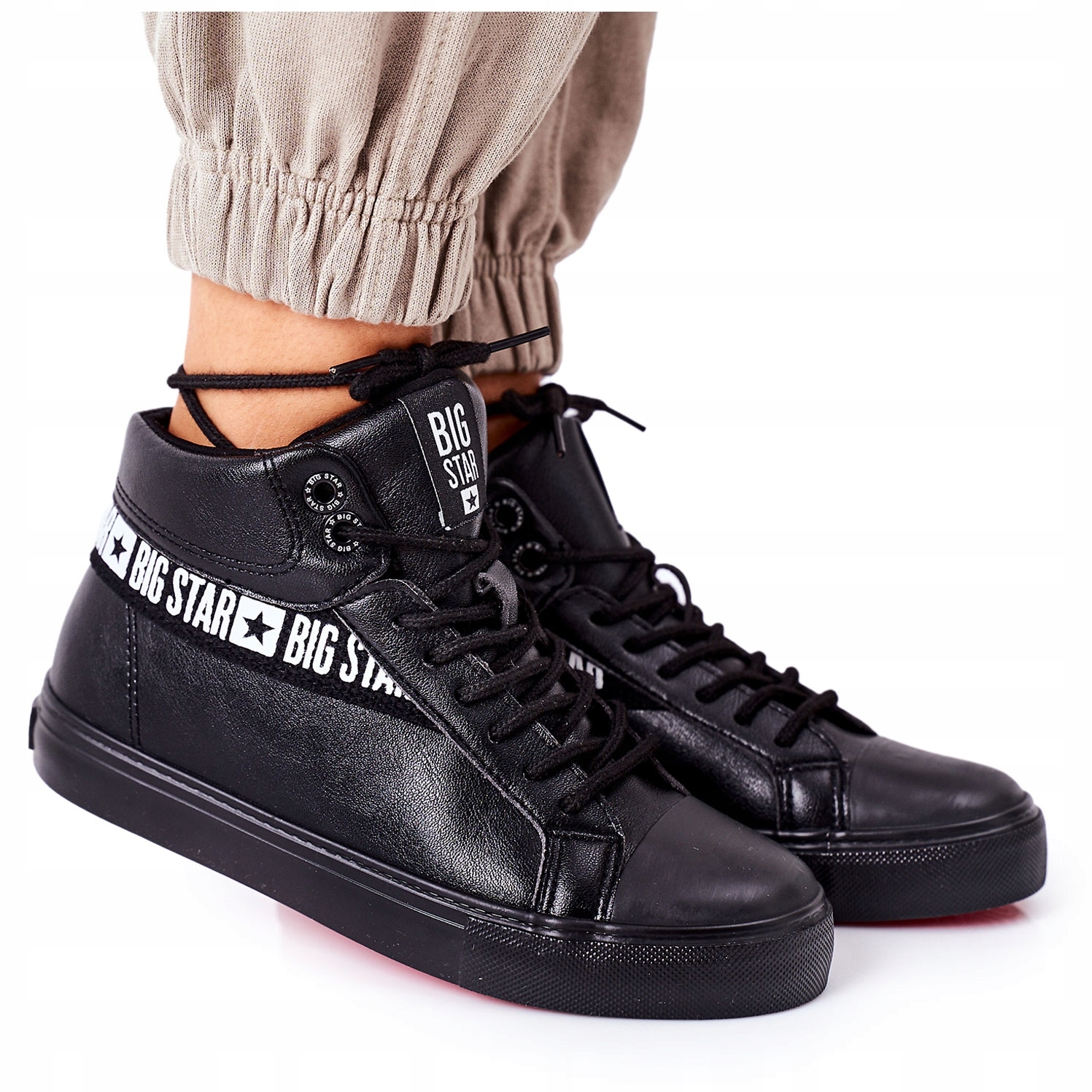 

Czarne Skóra ekologiczna Buty Big Star r.39