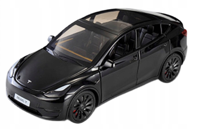 METALOWY MODEL TESLA Y 1:24 DŹWIĘK ŚWIATŁA LED OTWIERANE DRZWI