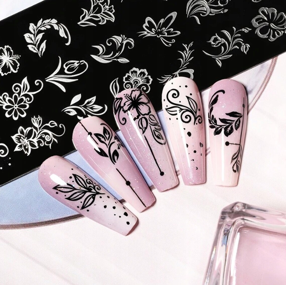 Płytka do Stempli do zdobienia Paznokci KWIATKI Marka Frezarkowo