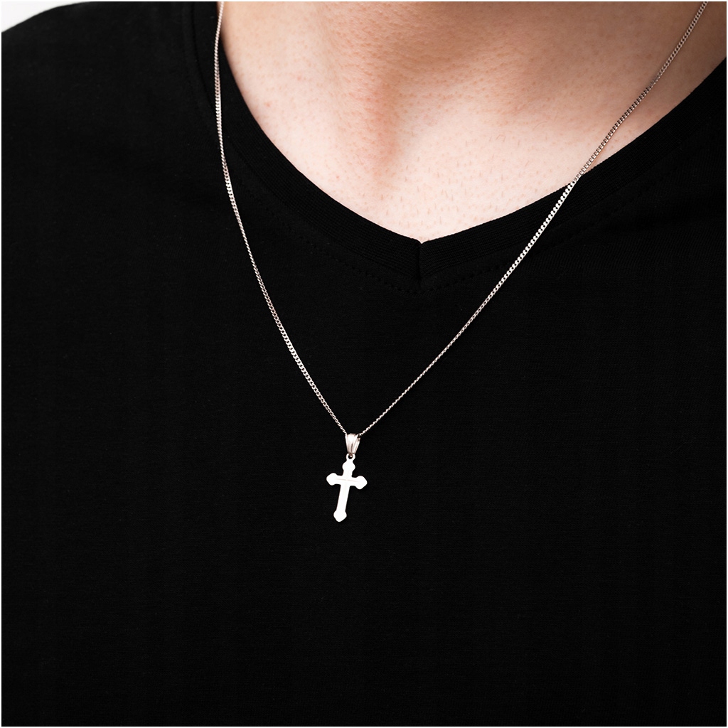 Srebrna zawieszka KRZYŻYK zdobiony rodowany srebro 925 Kod producenta srebrny krzyżyk RZ0101#R