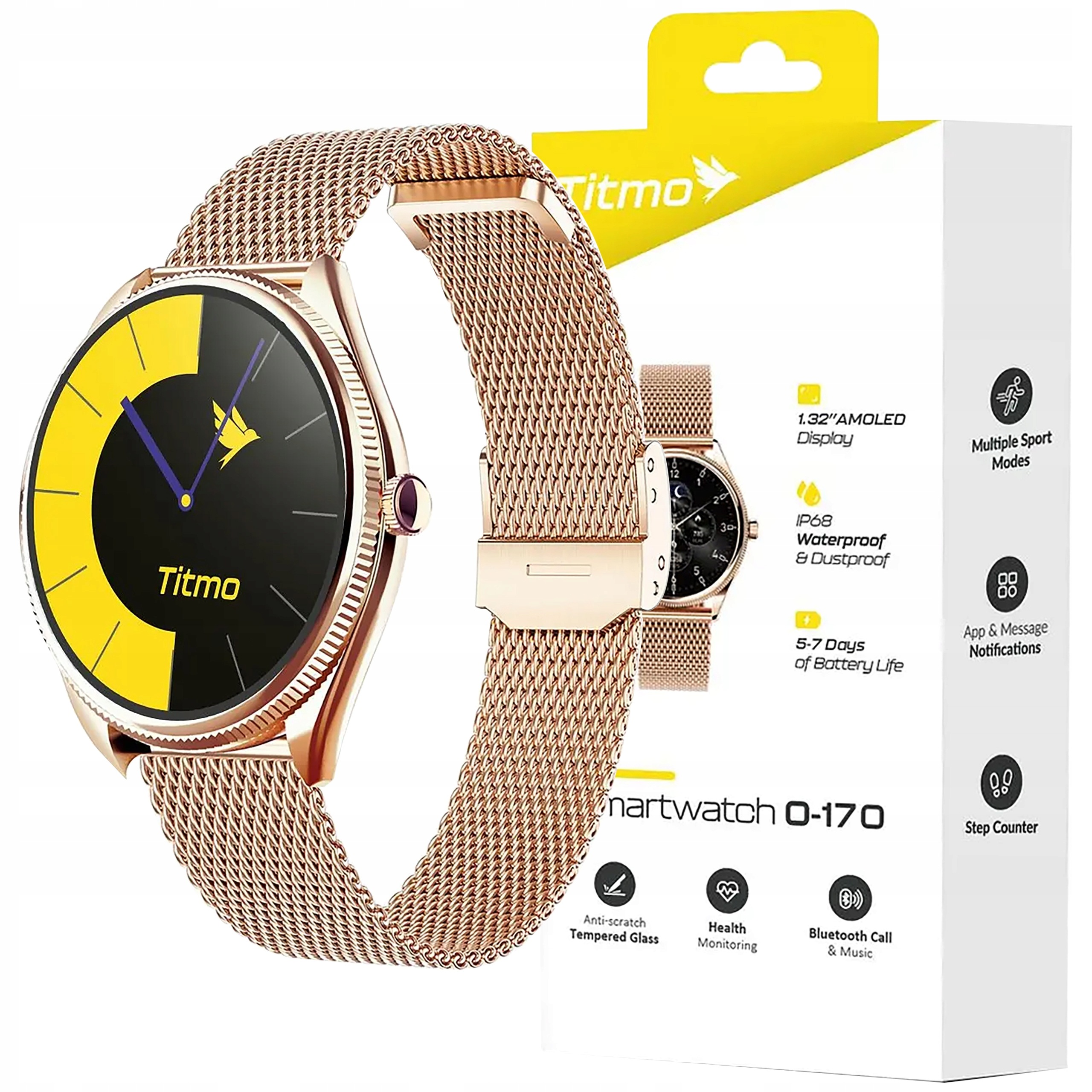 Chytré Hodinky Titmo O-170 Sportovní Voděodolný Bluetooth Rozhovor Krokoměr