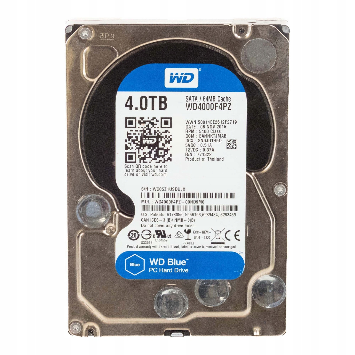Wd Blue 4TB 5.4K 64MB Sata III 3.5'' WD4000F4PZ