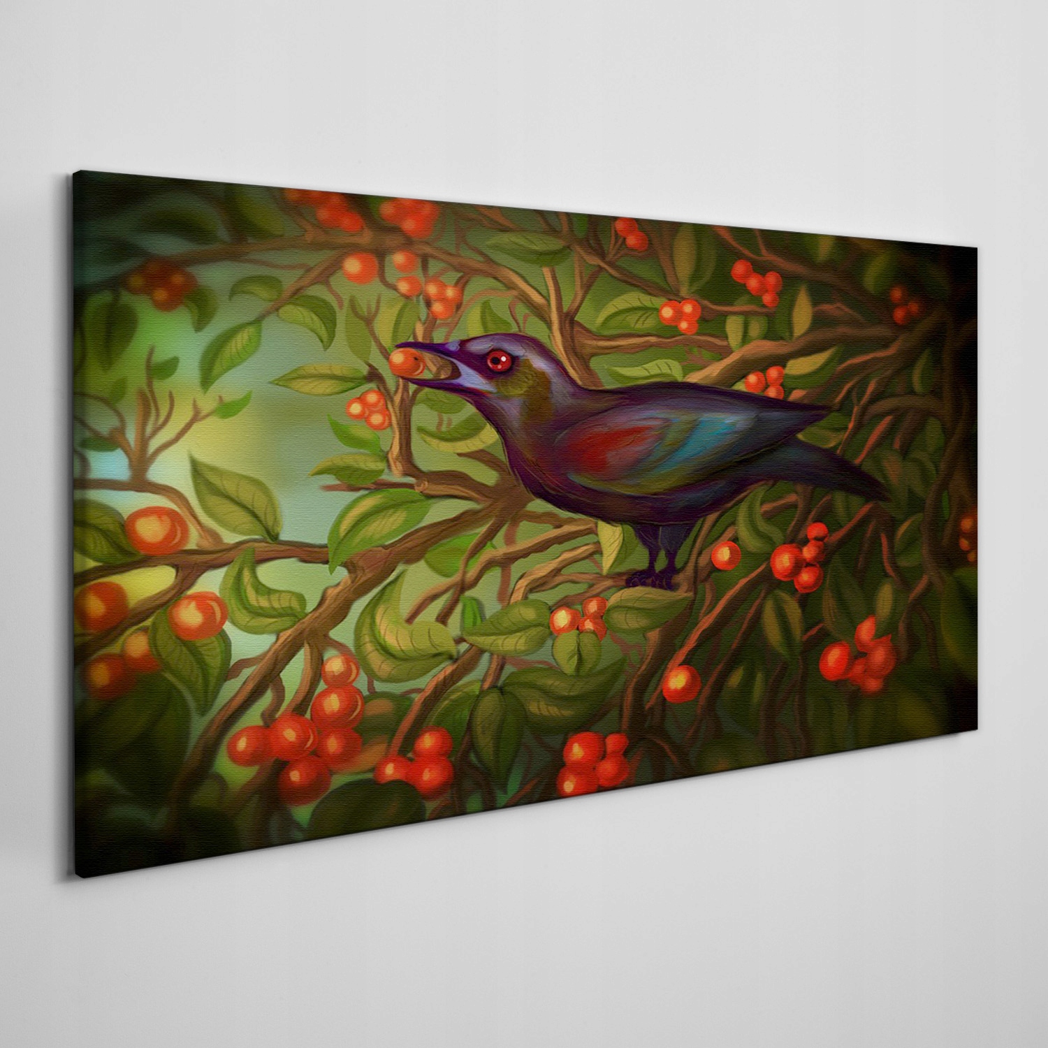 

Obraz płótno Gałęzie liście zwierzę ptak 100x50 cm