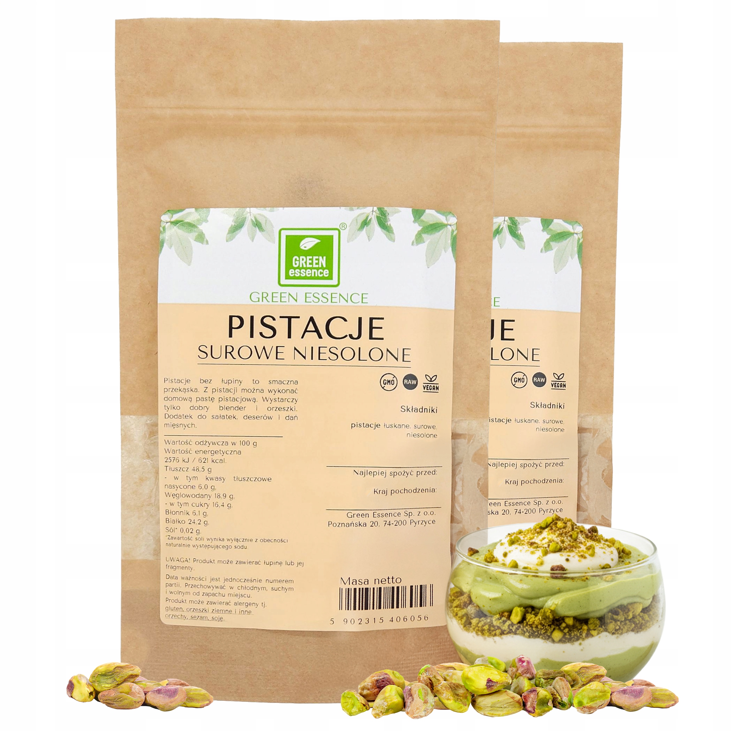 Levně Pistácie syrové Bez Soli Loupané Na Krém pistácie Keto Lahodné Ořechy 500g