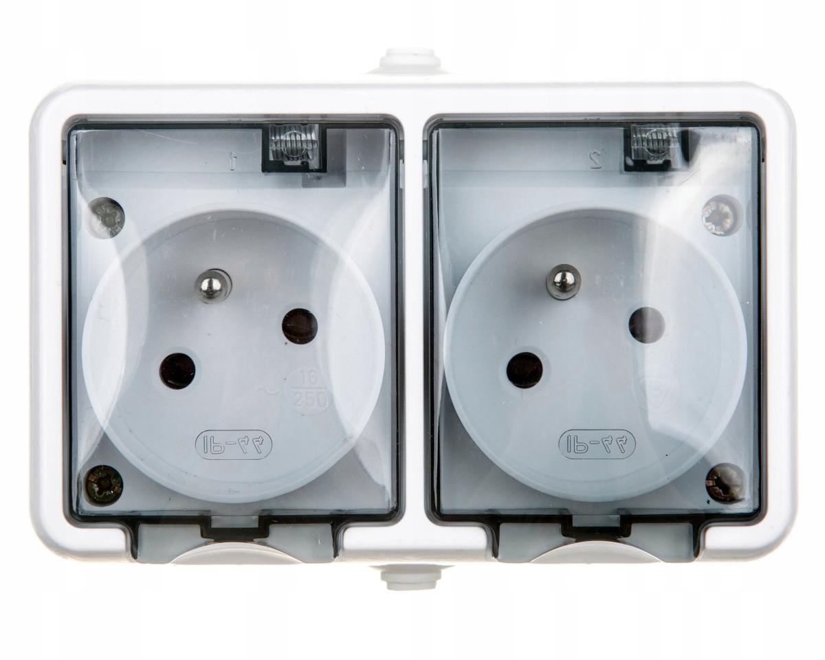 

Hydro Gniazdo podwójne hermetyczne z klapą 2X2P+Z