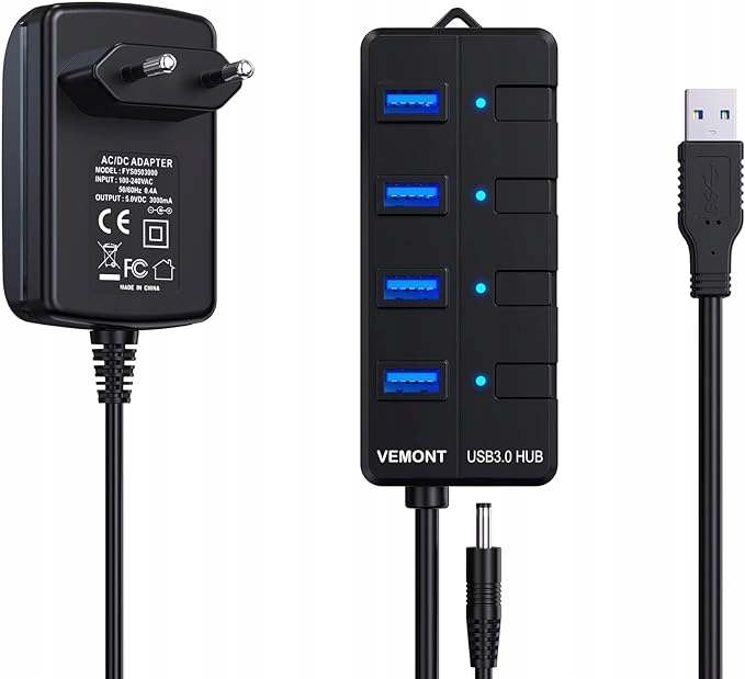 Hub USB Vemont Hub usb 4 portów