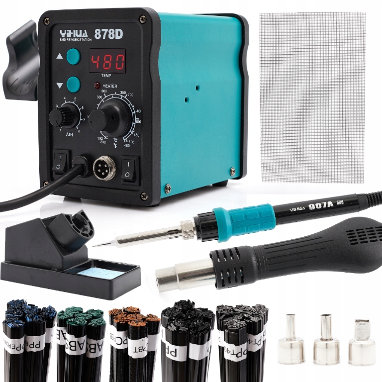 Svářečka Plastů Yihua 878D 740W Sada Plastů 500G Síťka Techrebal