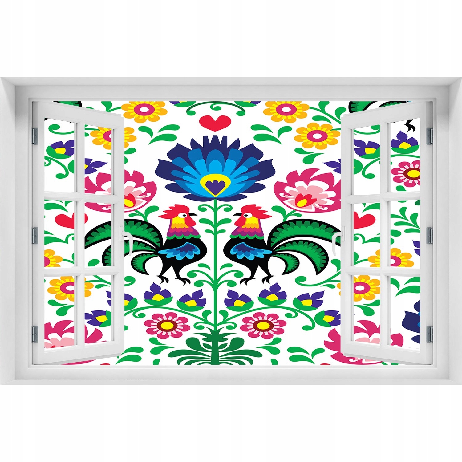 

3D Okno Naklejka na ścianę Etniczny wzór 90x60