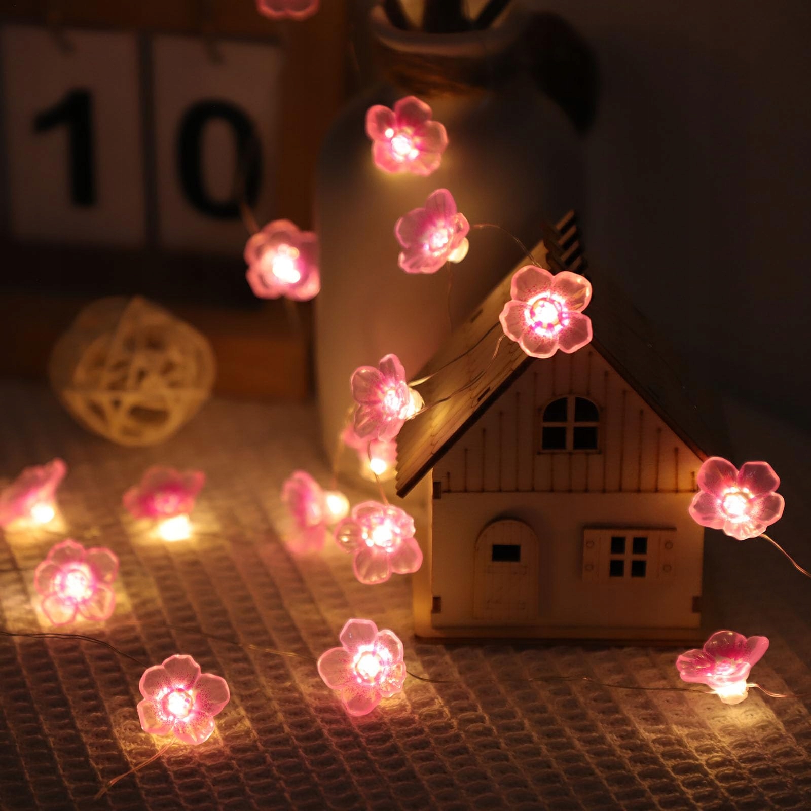 A.BIGWHALE LAMPKI KWIATKI ŁAŃCUCH ŚWIETLNY DEKORACYJNA GIRLANDA 20 LED 2M — miniatura 5