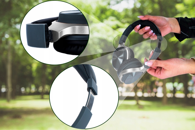 SŁUCHAWKI SPORTOWE BLUETOOTH NAUSZNE NA SIŁOWNIĘ Kolor dominujący odcienie niebieskiego