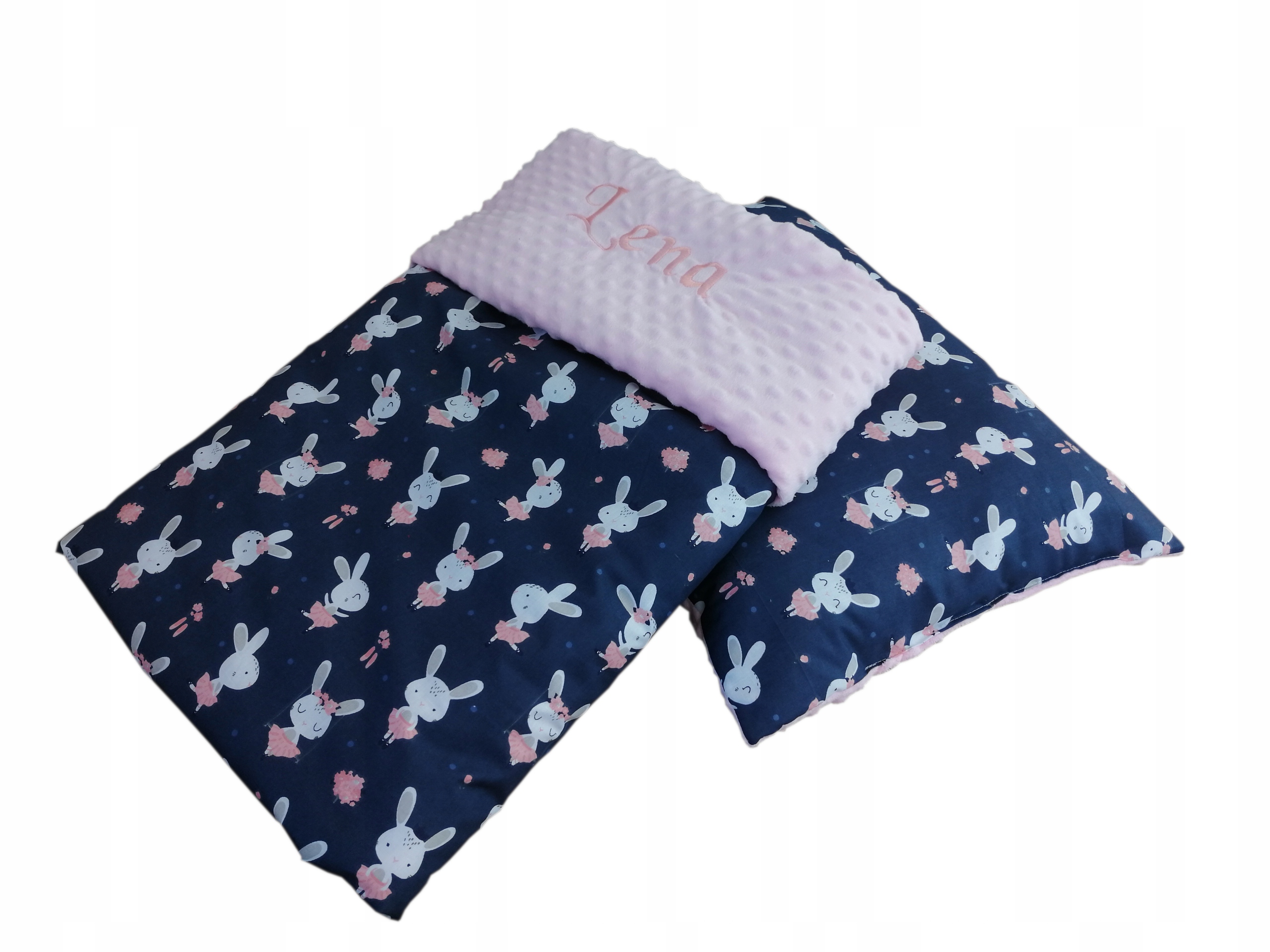 

Komplet bawełna Minky 100x75 Haft imię dziecka