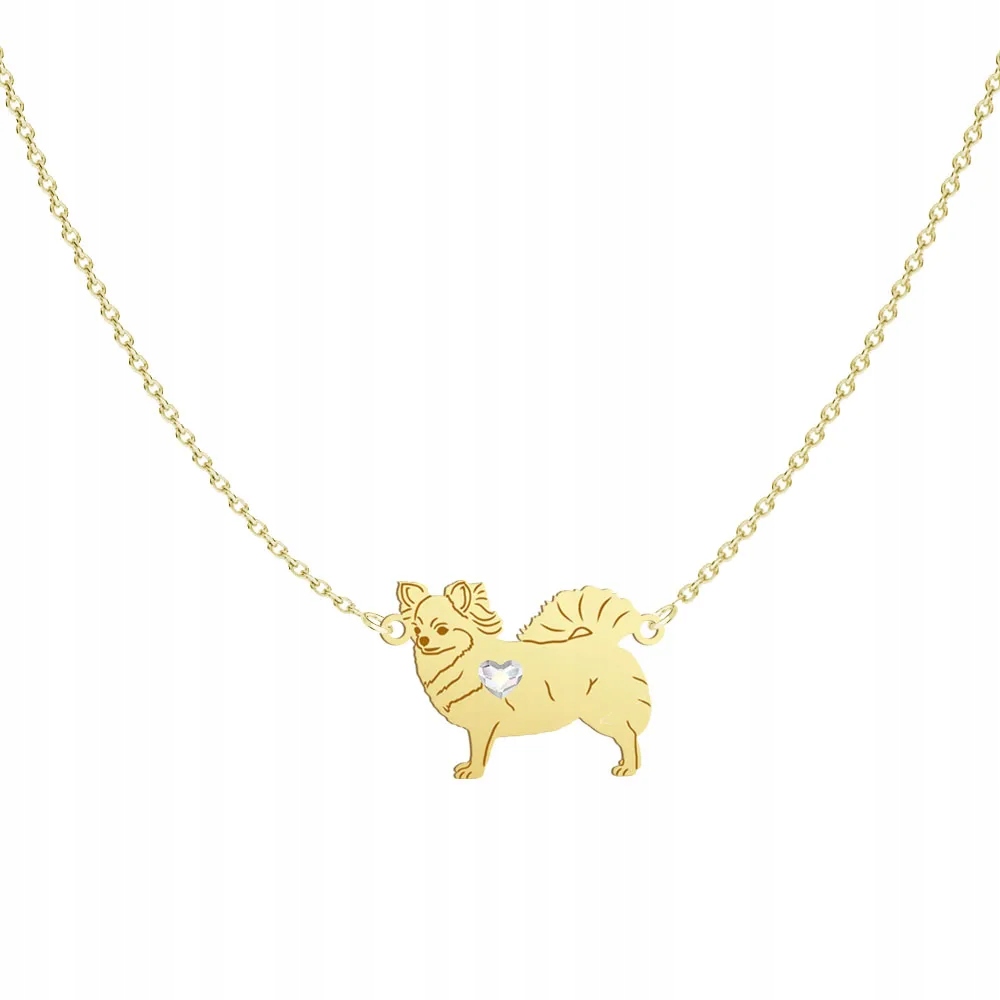 Zlatý náhrdelník s psem Chihuahua 925 Šperky Gravírování Bonus