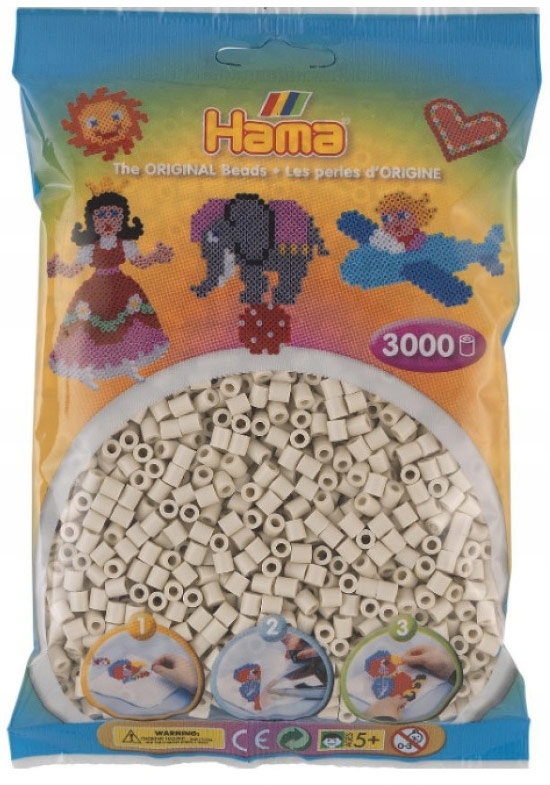 Koraliki mleczno BIAŁE 3000 szt. HAMA 201-77 Bohater brak