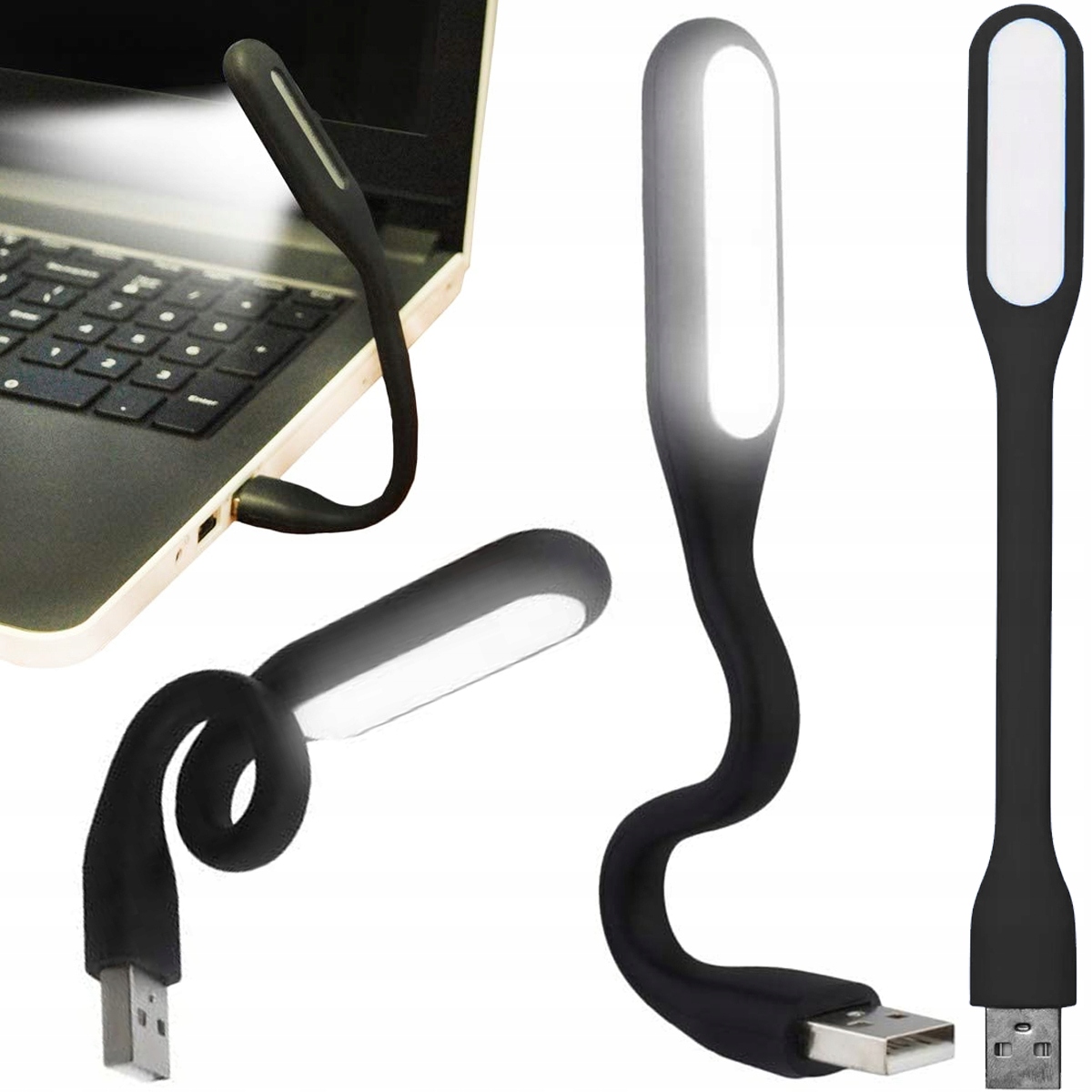 LAMPKA LED USB SILIKONOWA NOCNA DO LAPTOPA GIĘTKA TURYSTYCZNA MOCNA