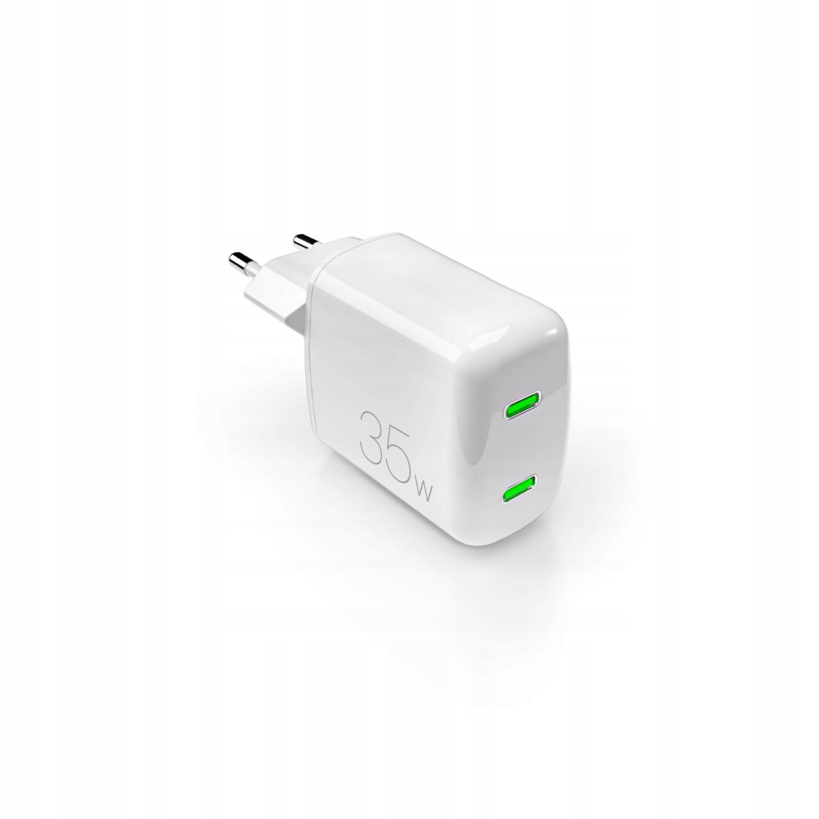 Síťová nabíječka 2xUSB-C GaN 35W MiniPro bílá