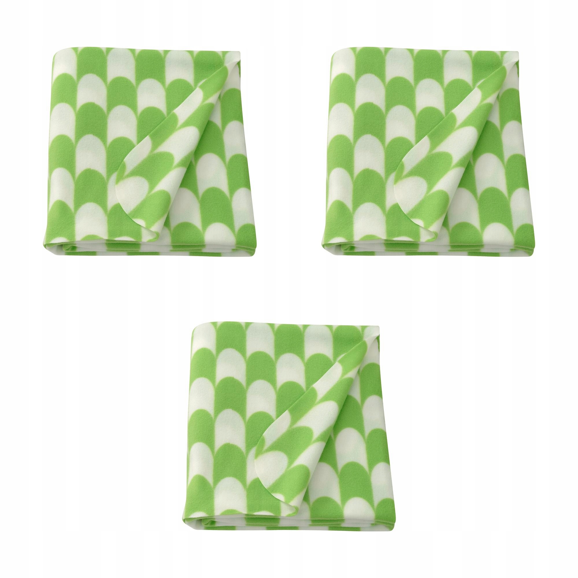 3 ks Pléd Bruksvara zelený bílý 120 x 160 cm měkký a lehký