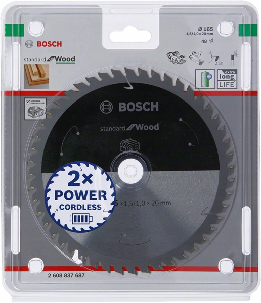 Bosch Pila Standard Wood Accu 165x20x48z