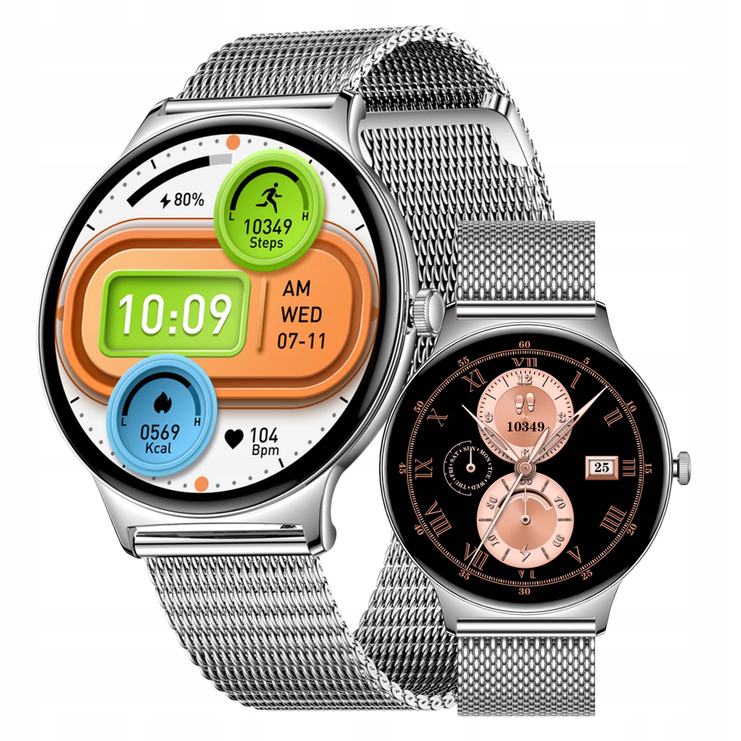 Chytré Hodinky Colmi V89 stříbrné ocelové 1.43" Amoled hovory Bt 100 režimů