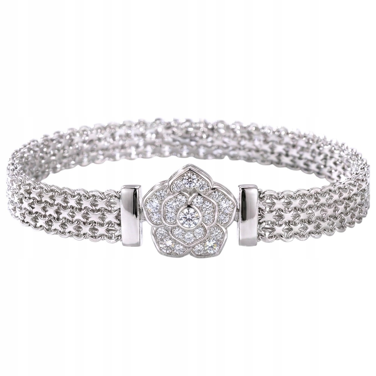 Náramek Reflexions s přívěskem Stříbro S925 18 cm plochý mesh náramek