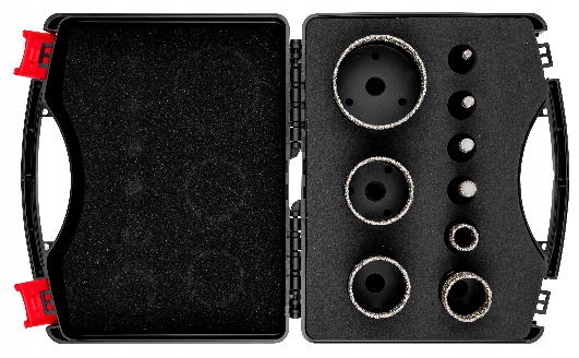 PRO ZESTAW 9 SZT OTWORNIC DIAMENTOWYCH DO CIĘCIA M14 6-68MM Stan opakowania oryginalne