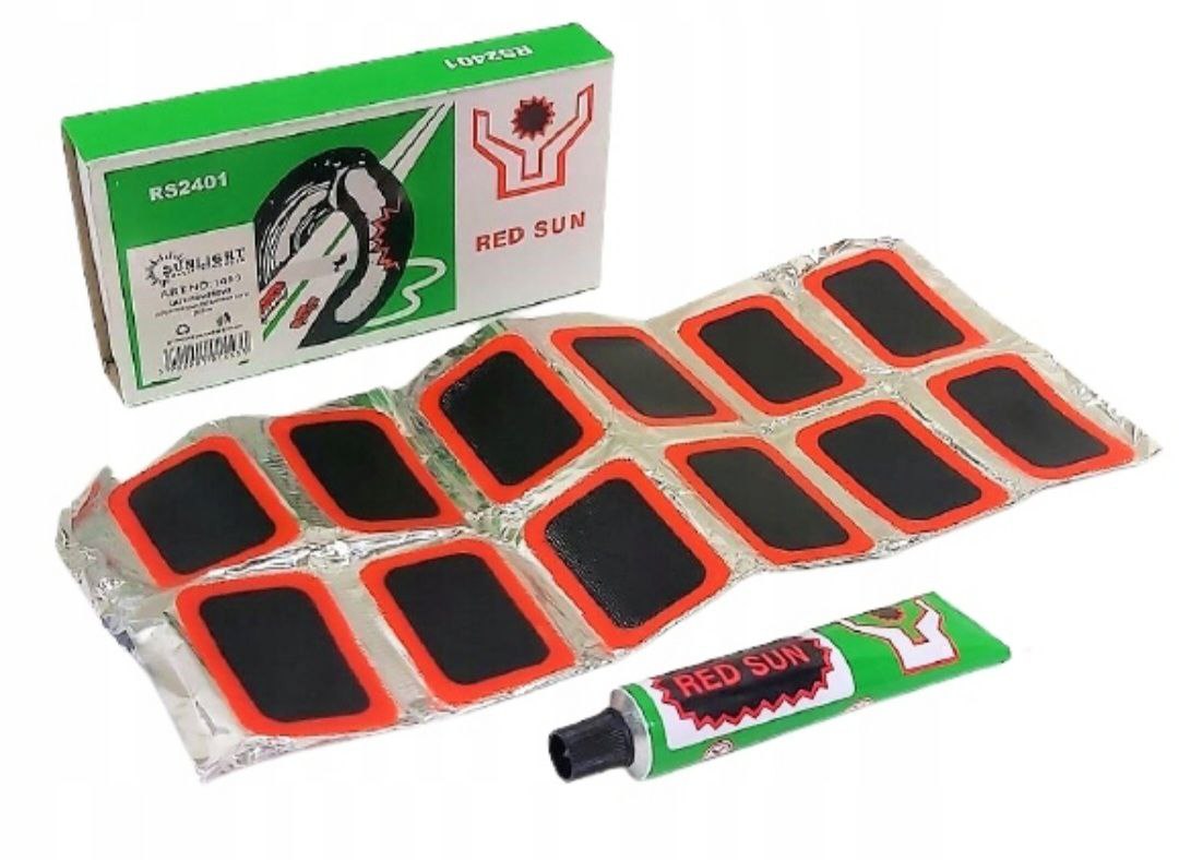 ŁATKI WULKANIZACYJNE 24 ŁATEK + KLEJ SUPER MOCNE