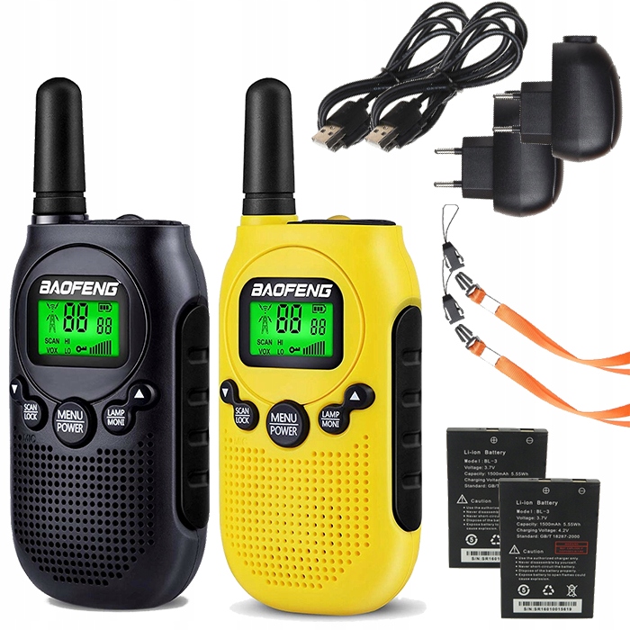 WALKIE TALKIE DLA DZIECI KRÓTKOFALÓWKA ŁOKI TOKI PMR LATARKA USB VOX