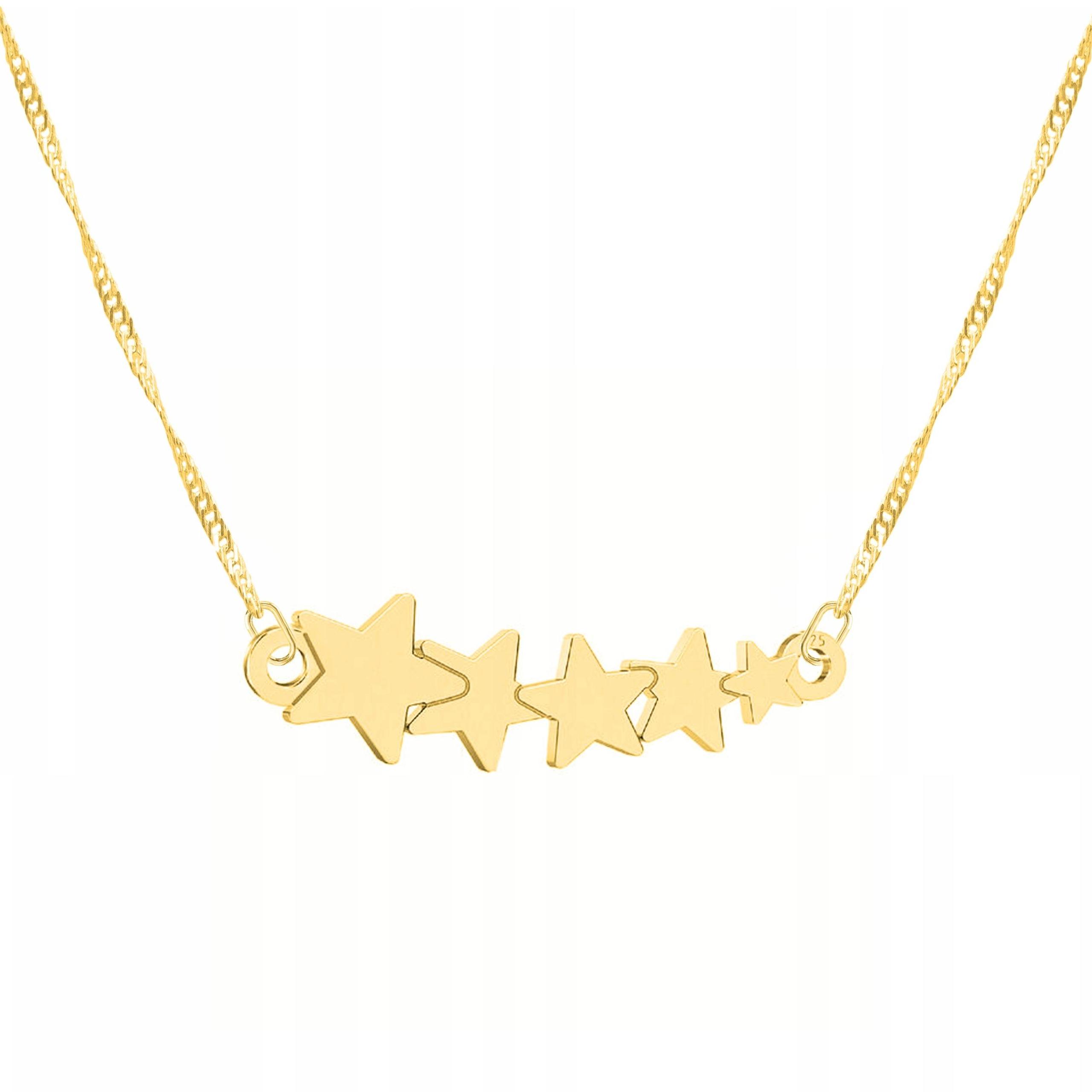 Zlatý náhrdelník s hvězdičkami Stars Hvězdy Vesmír Stříbro 925