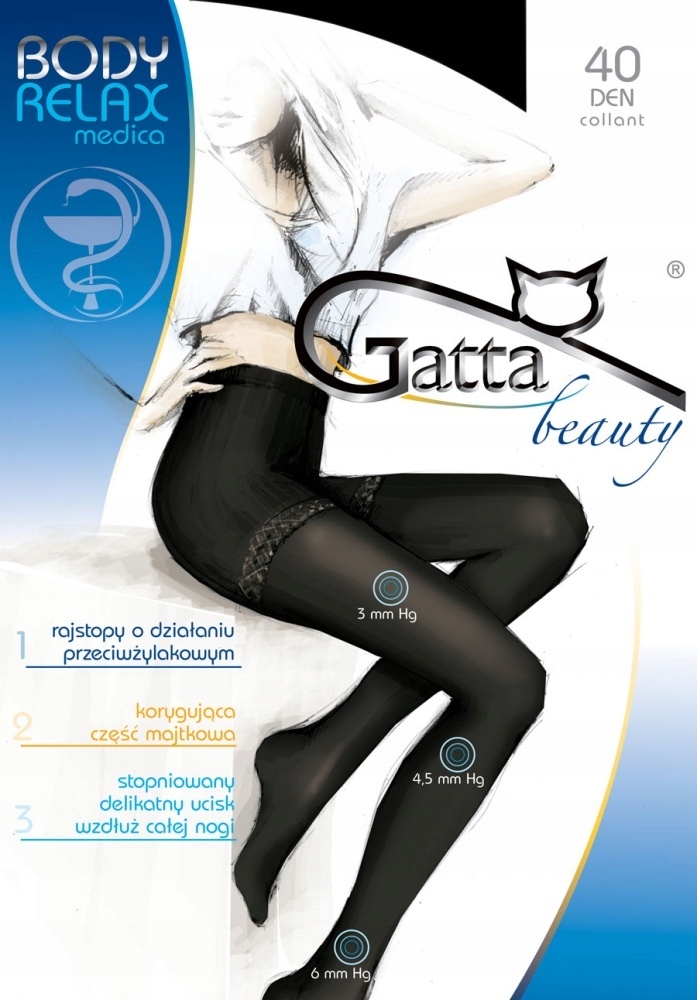 

Rajstopy Relaxmedica 40 Den Gatta: nero, 3/M