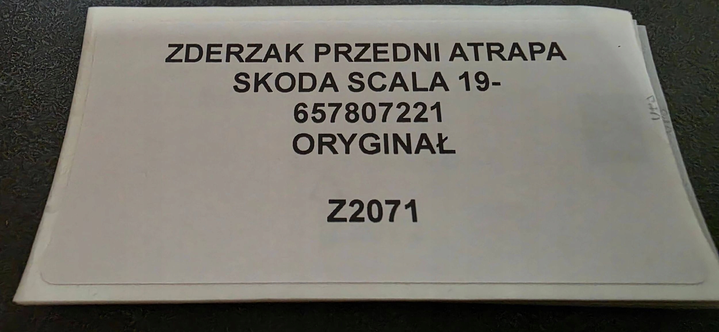 front bumper grille SKODA SCALA 19- original 657807221