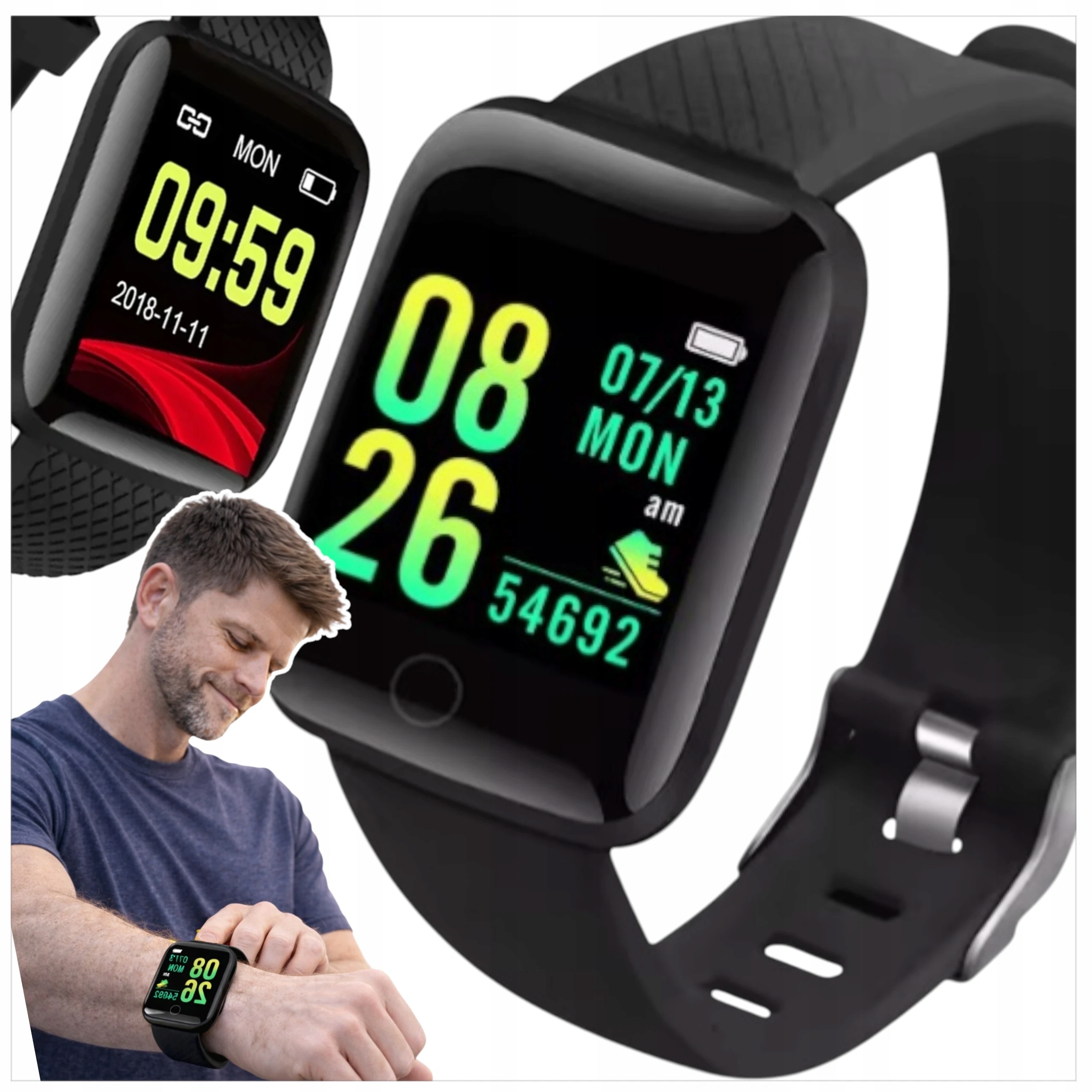 Okosóra Női Férfi Értesítések Sport Karóra Smart Watch