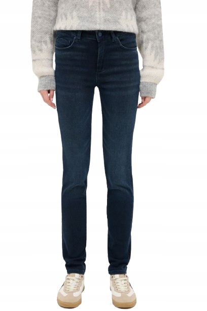 Mustang Džíny Úzké Nohavice Vysoký Stav Tmavě Modré 31/34 J9C