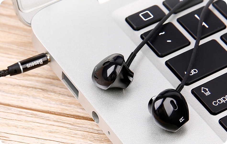 BASEUS SŁUCHAWKI DOUSZNE MINIJACK 3,5MM Z MIKROFONEM PILOT PRZEWODOWE Mikrofon tak