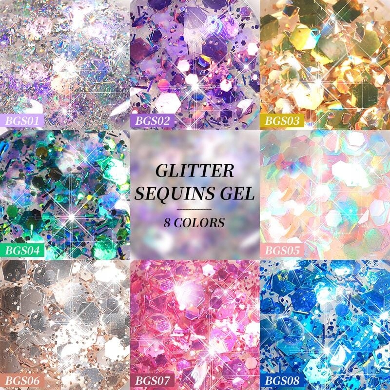 BORN PRETTY - Żel do Zdobień - Princess Gel - GLITTER / DROBINKI - BGS06 Marka Born Pretty